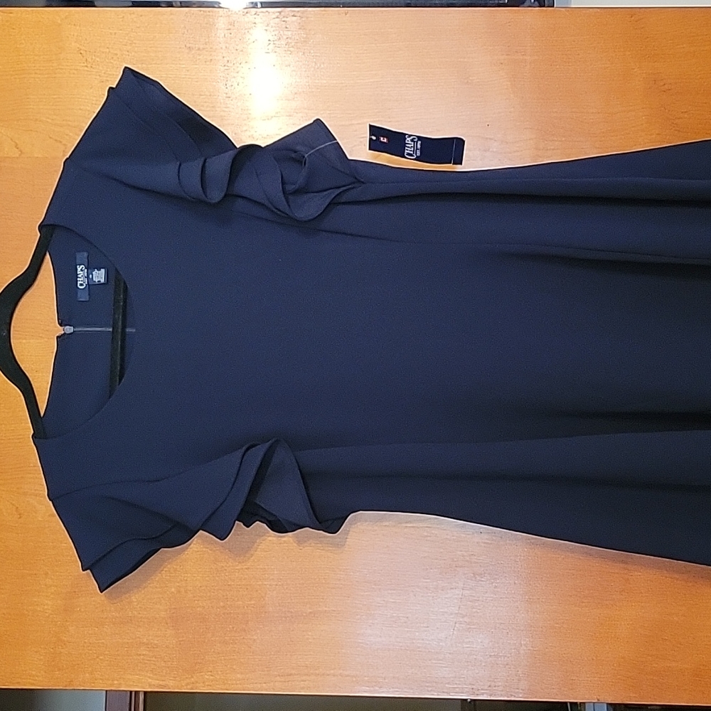 Chaps navy blue dress A line